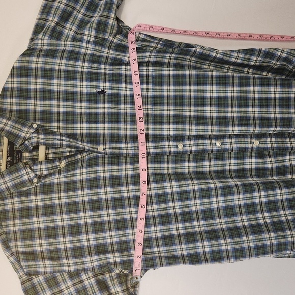 Ralph Lauren Men's Green 100% Cotton Short Sleeve Button Down Blare Shirt Size S - Picture 12 of 14